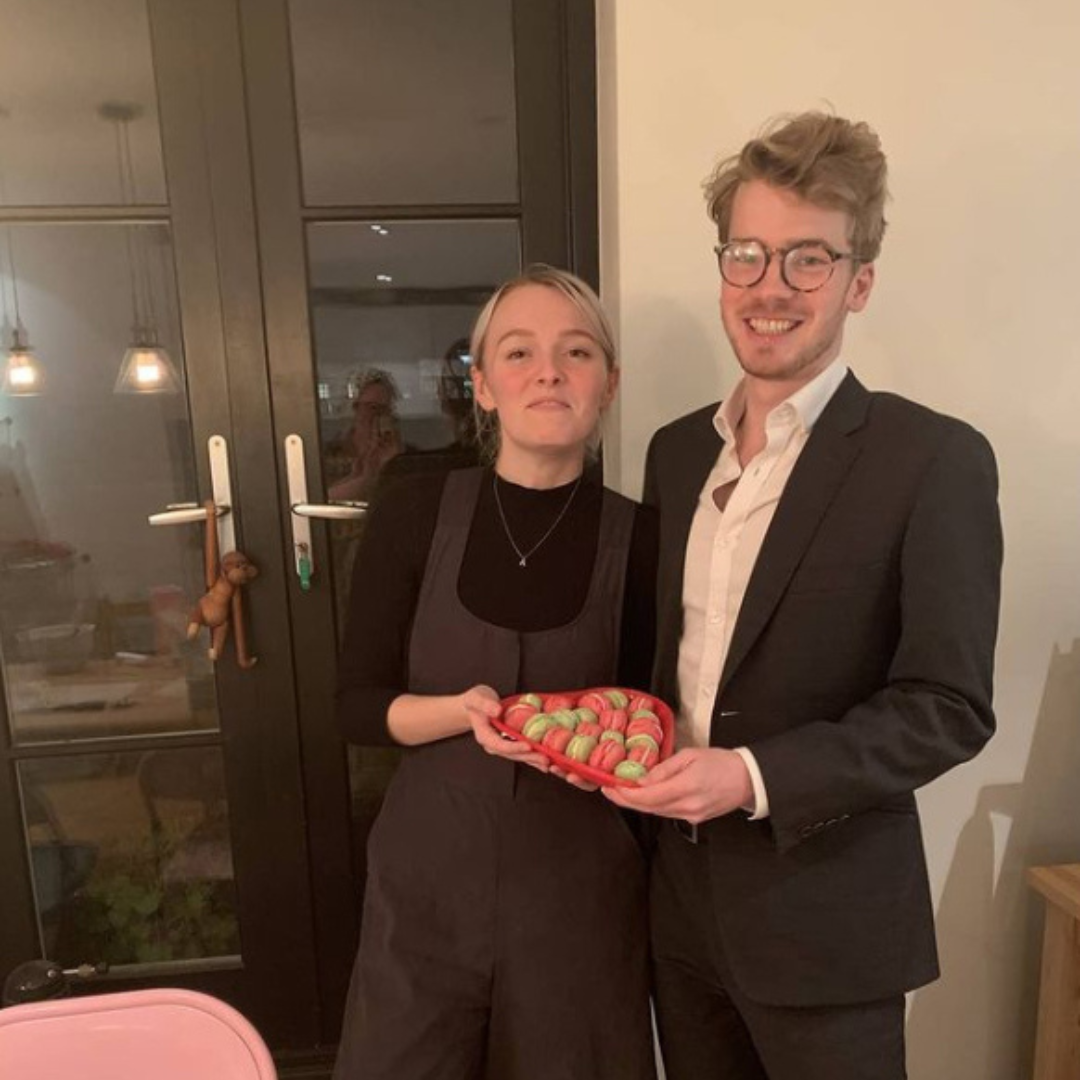 Two very happy customers after taking part in our French Macarons Workshop. The ULTIMATE French Patisserie experience