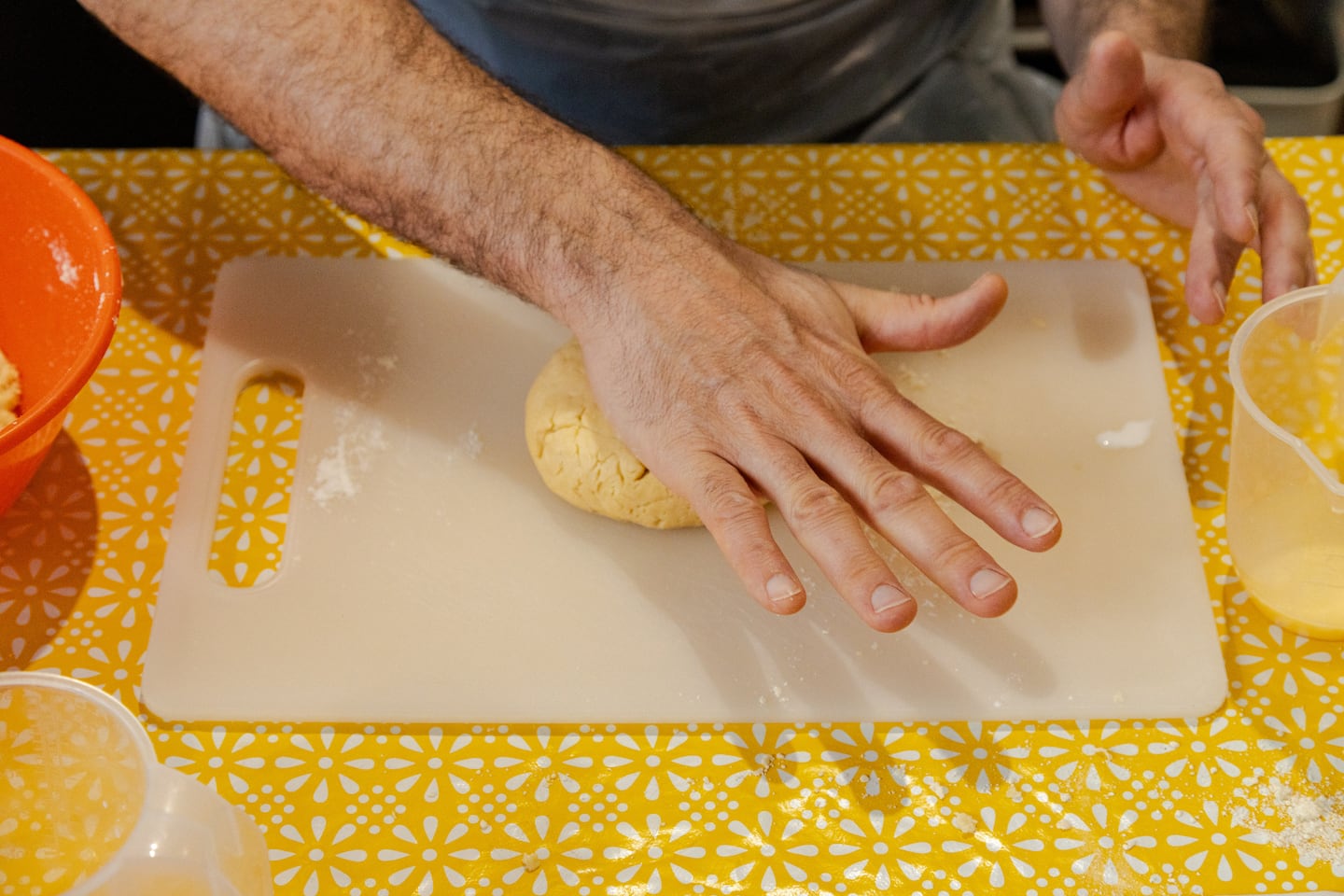 Kneading the dough