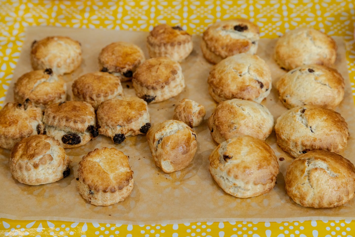 A pile of scones fresh from the oven